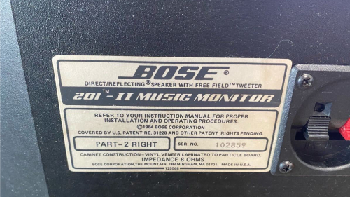 BOSEスピーカー201-2ラベル
