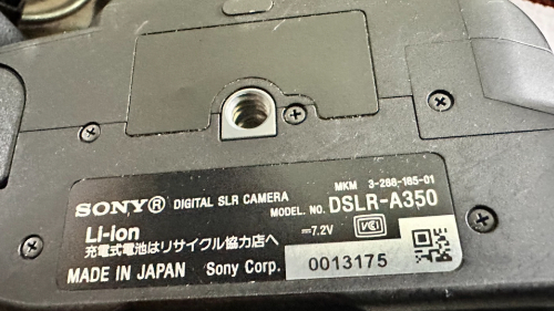 SONY α350 ラベル