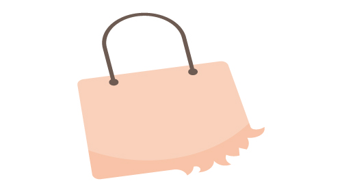 破れたバッグのイラスト