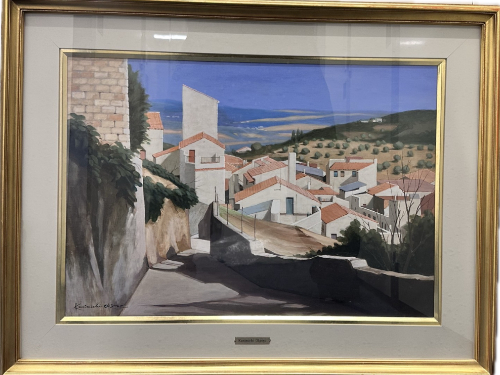 奥津国道の油彩画